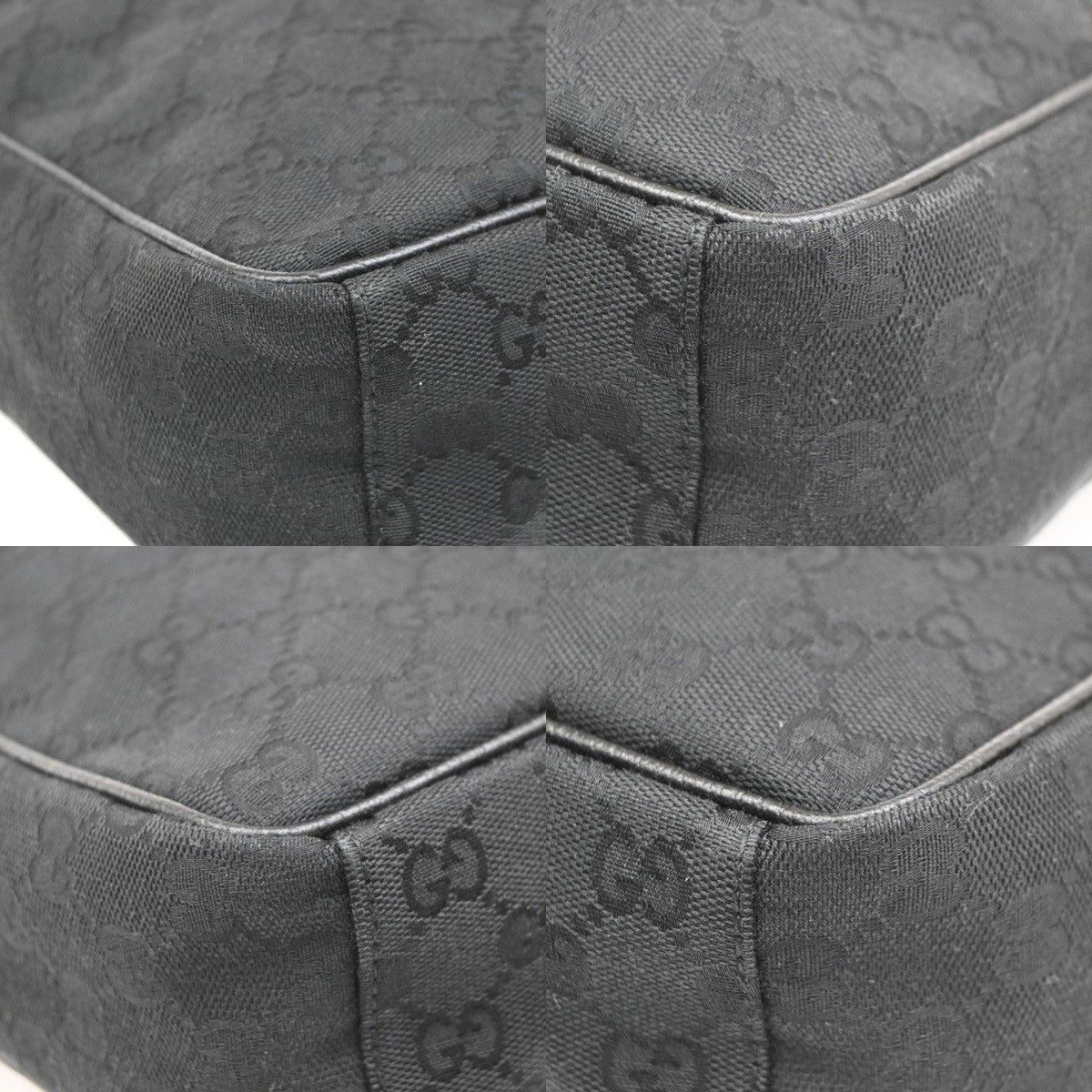 Gucci Front Pocket Messenger GG Canvas, Black, Canvas, Crossbody Bag