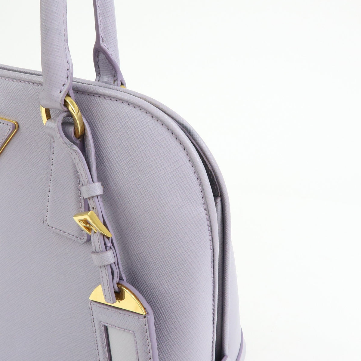 Prada Open Promenade Saffiano Leather, Purple, Leather, Handbag