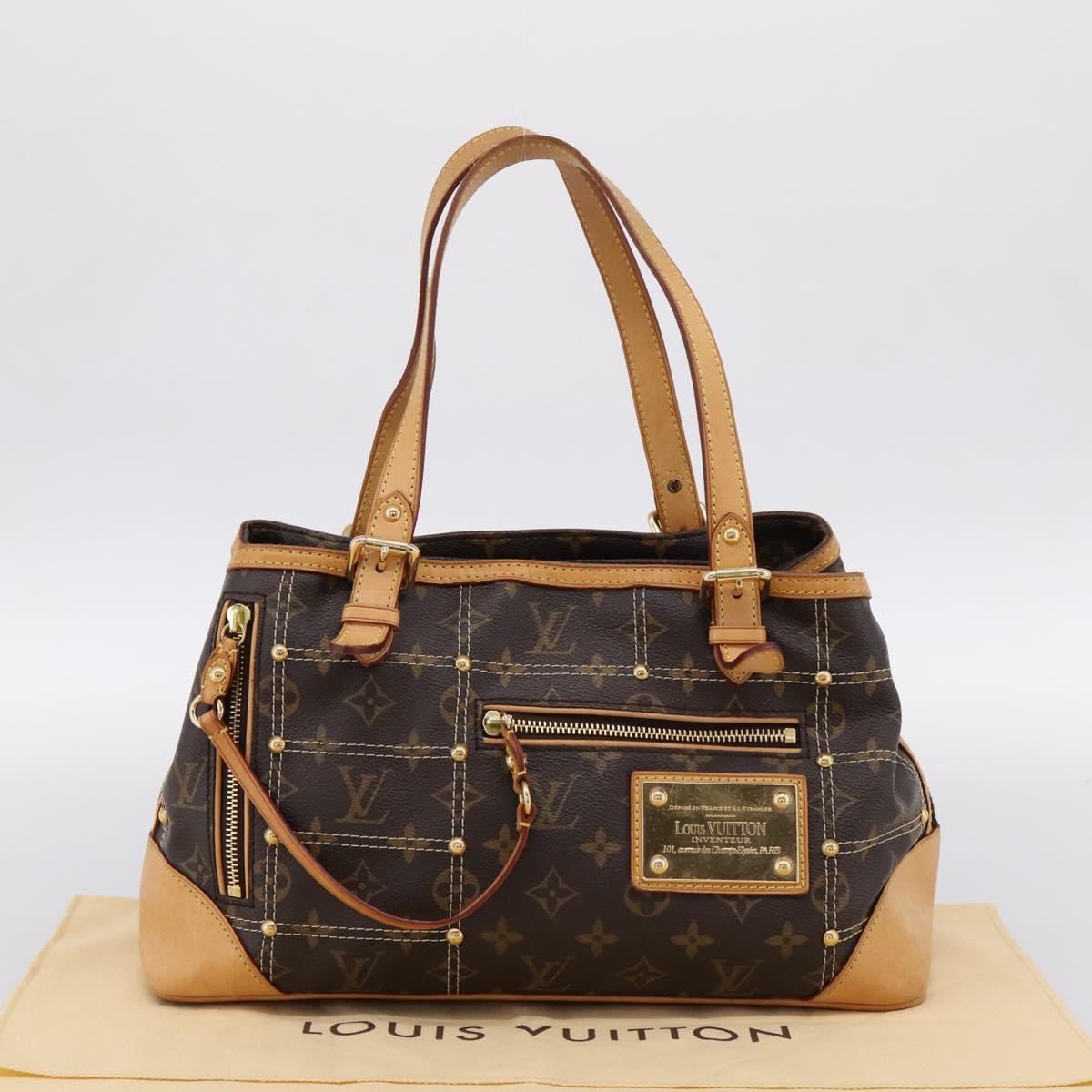 Louis Vuitton Riveting Monogram Canvas, Brown, Canvas, Shoulder Bag