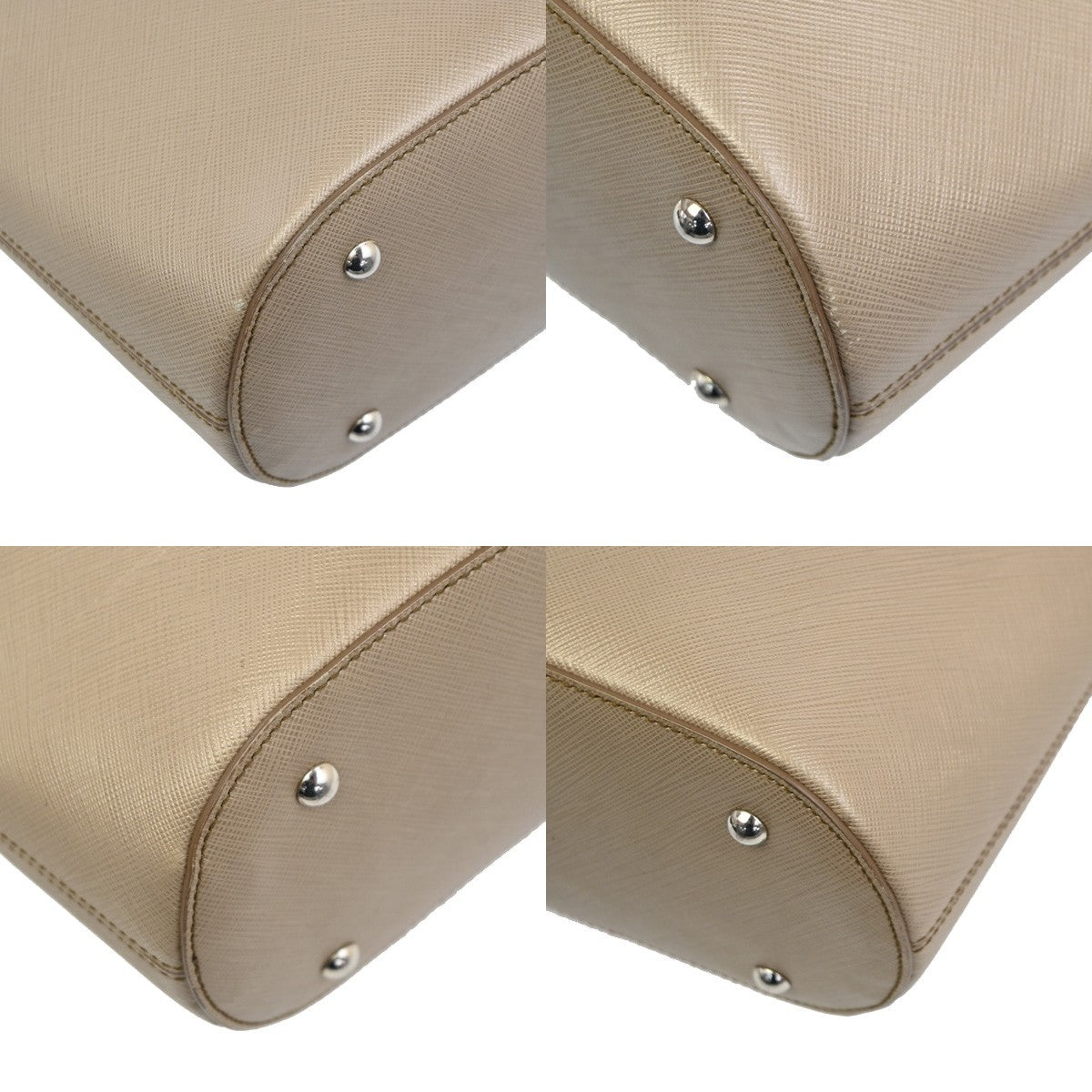 Salvatore Ferragamo Gancini Leather, Beige, Leather, Handbag