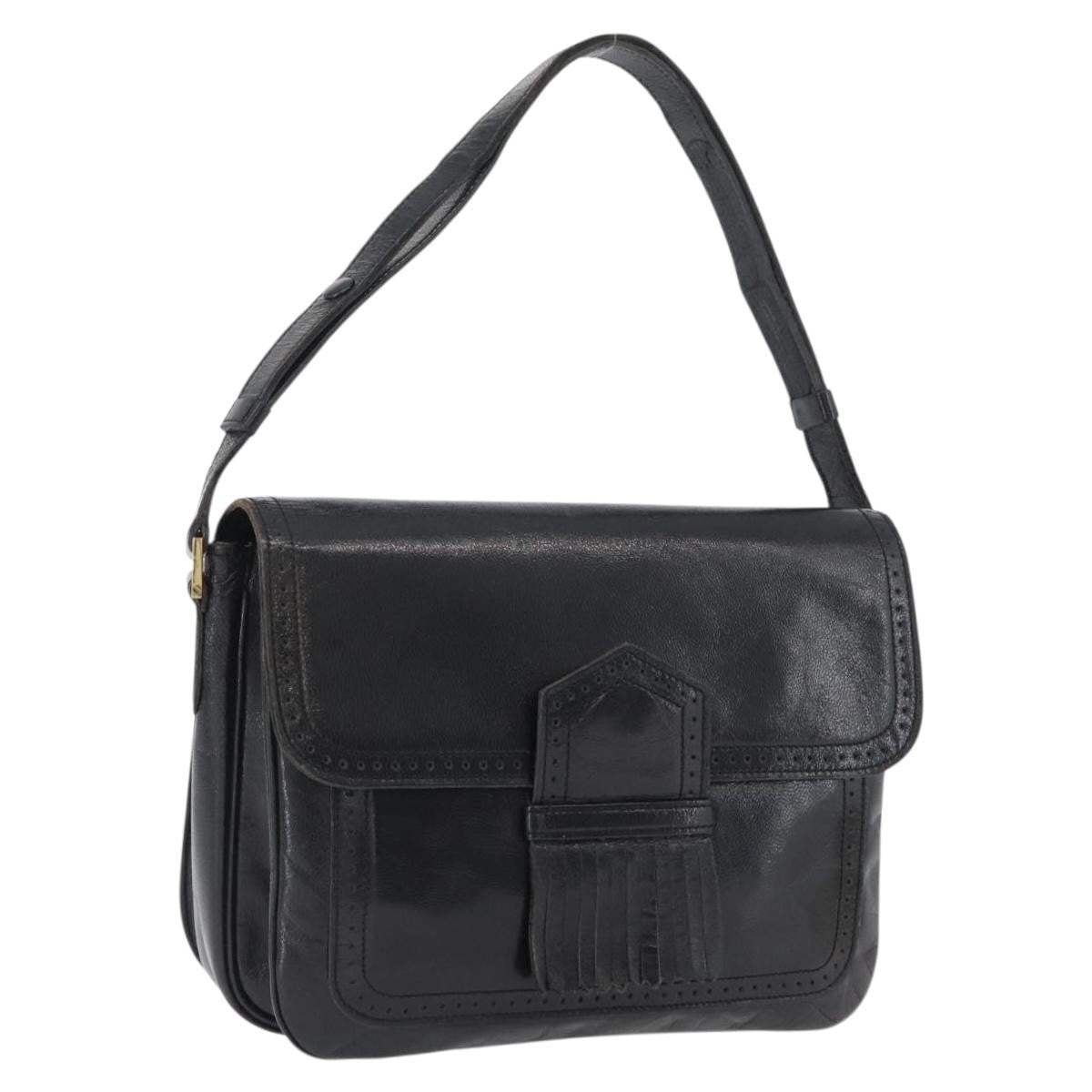 Saint Laurent Vintage Leather, Black, Leather, Shoulder Bag
