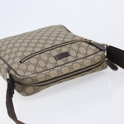 Gucci Front Zip Messenger GG Coated Canvas, Beige, Canvas, Crossbody Bag