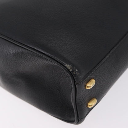 Celine Top Handle Leather, Black, Leather, Handbag