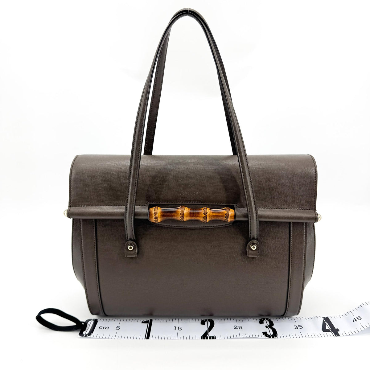 Gucci Bamboo Bullet Top Handle Leather, Brown, Leather, Handbag