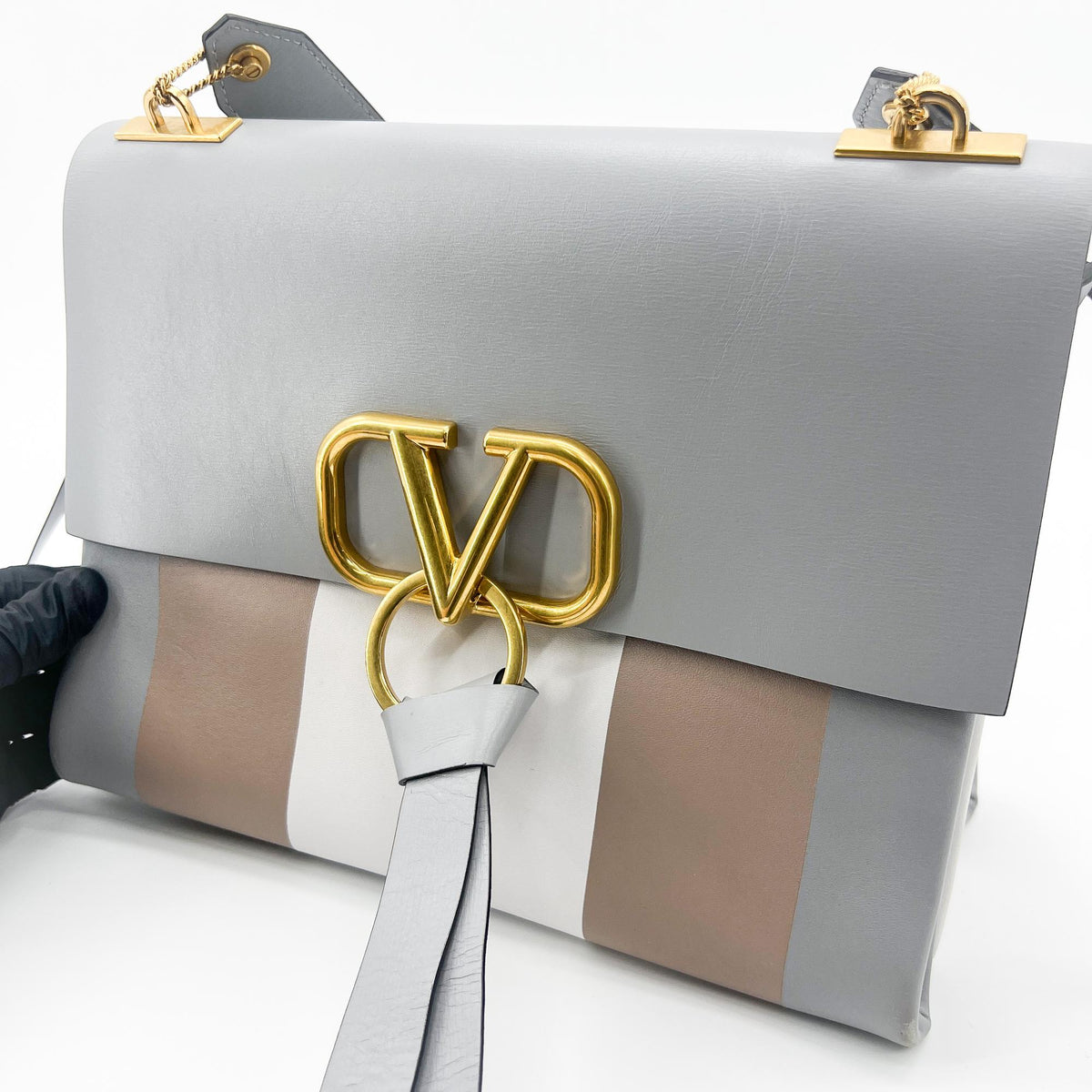 Valentino Garavani VRing Shoulder Bag Leather, Multicolour, Leather, Shoulder Bag