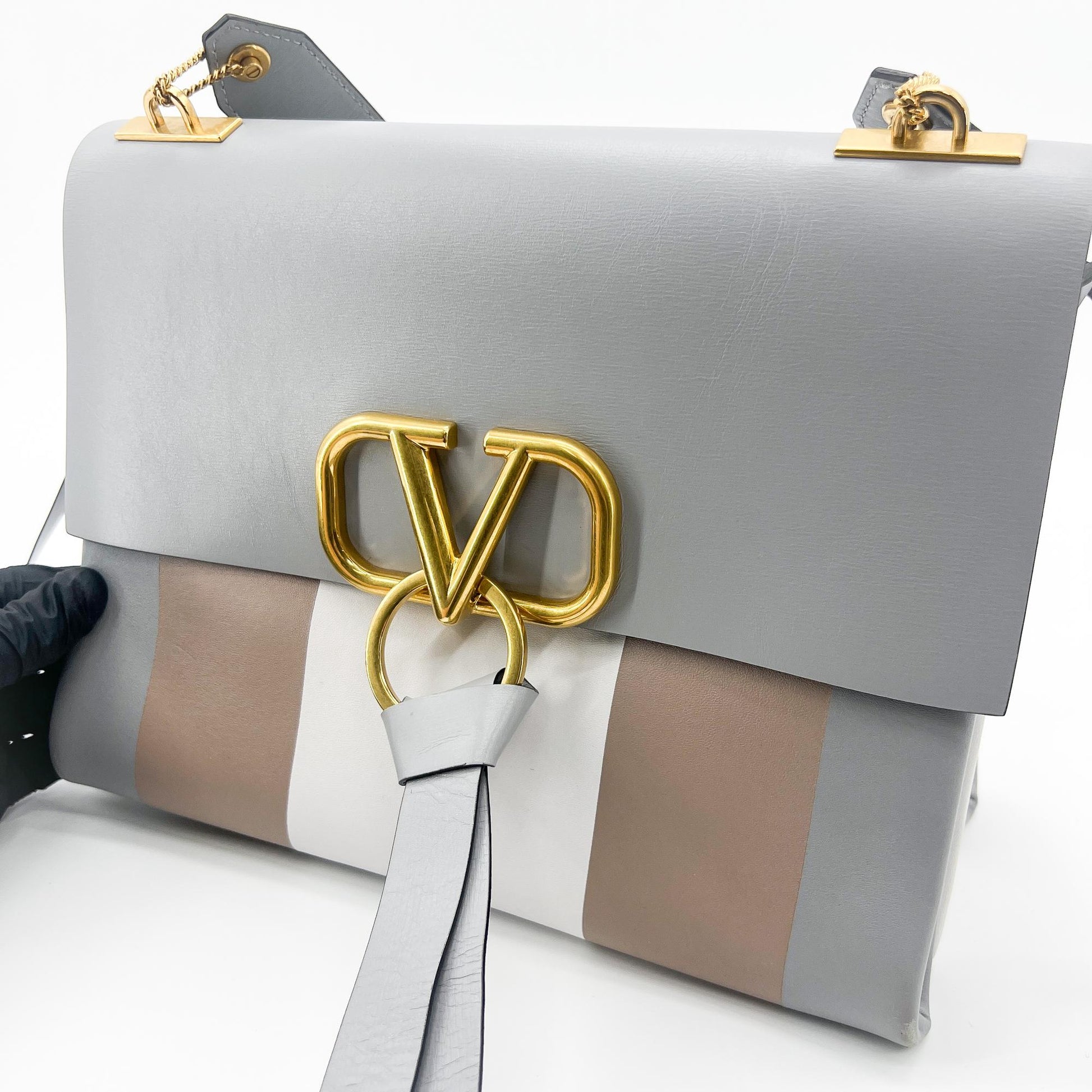 Valentino Garavani VRing Shoulder Bag Leather, Multicolour, Leather, Shoulder Bag