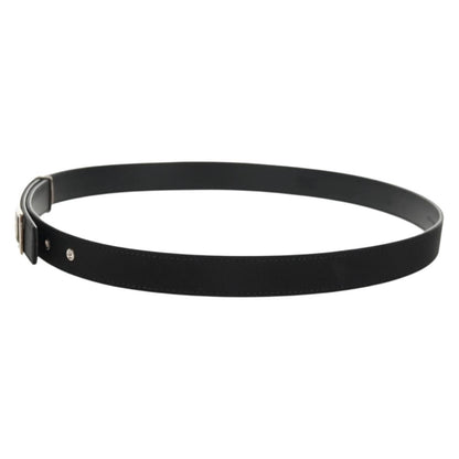 Chanel Logo Belt Leather with Metal and Crystals, Black, Leather, Belt