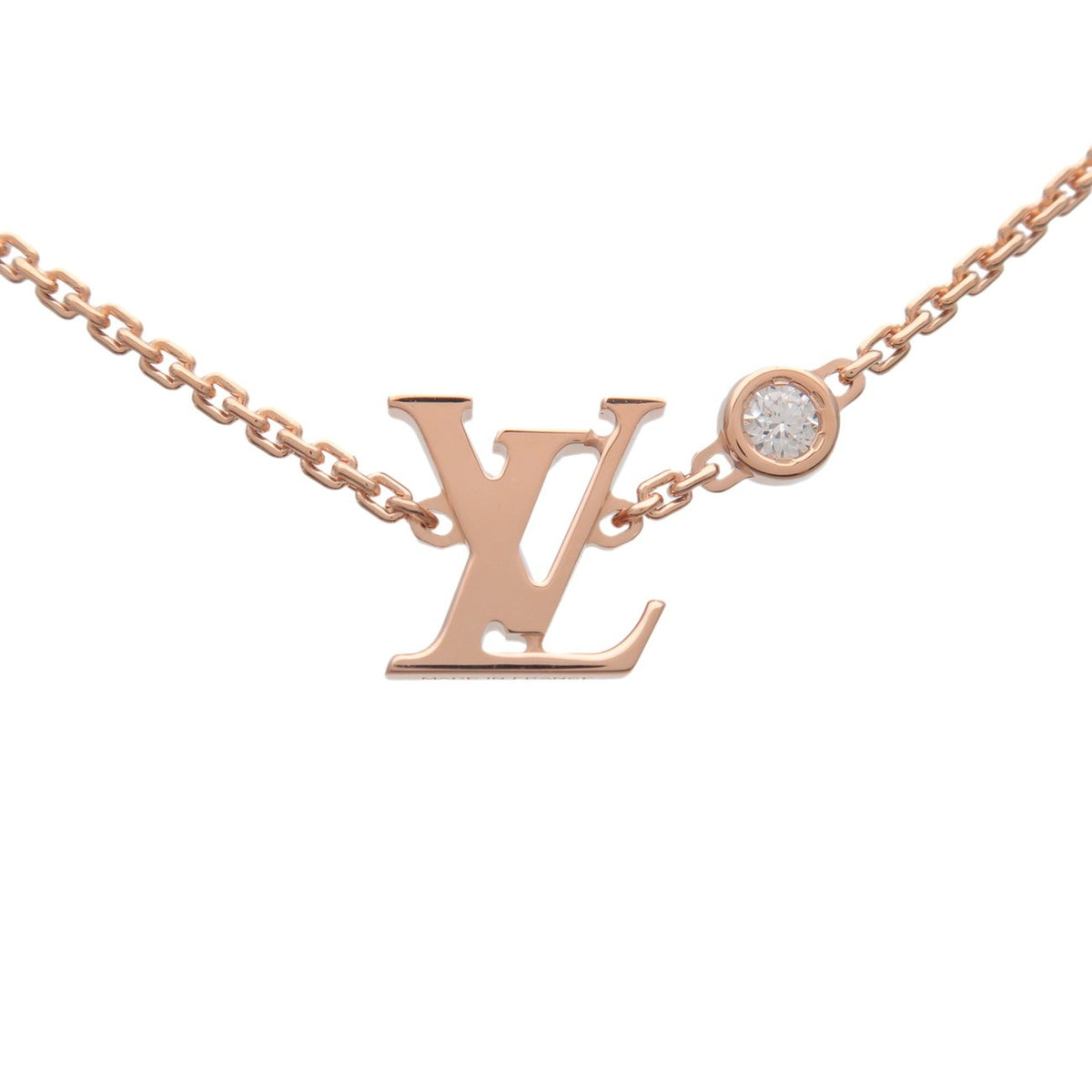 Louis Vuitton Idylle Blossom LV Pendant 18K Rose Gold with Diamond, Gold, Rose Gold, Necklace