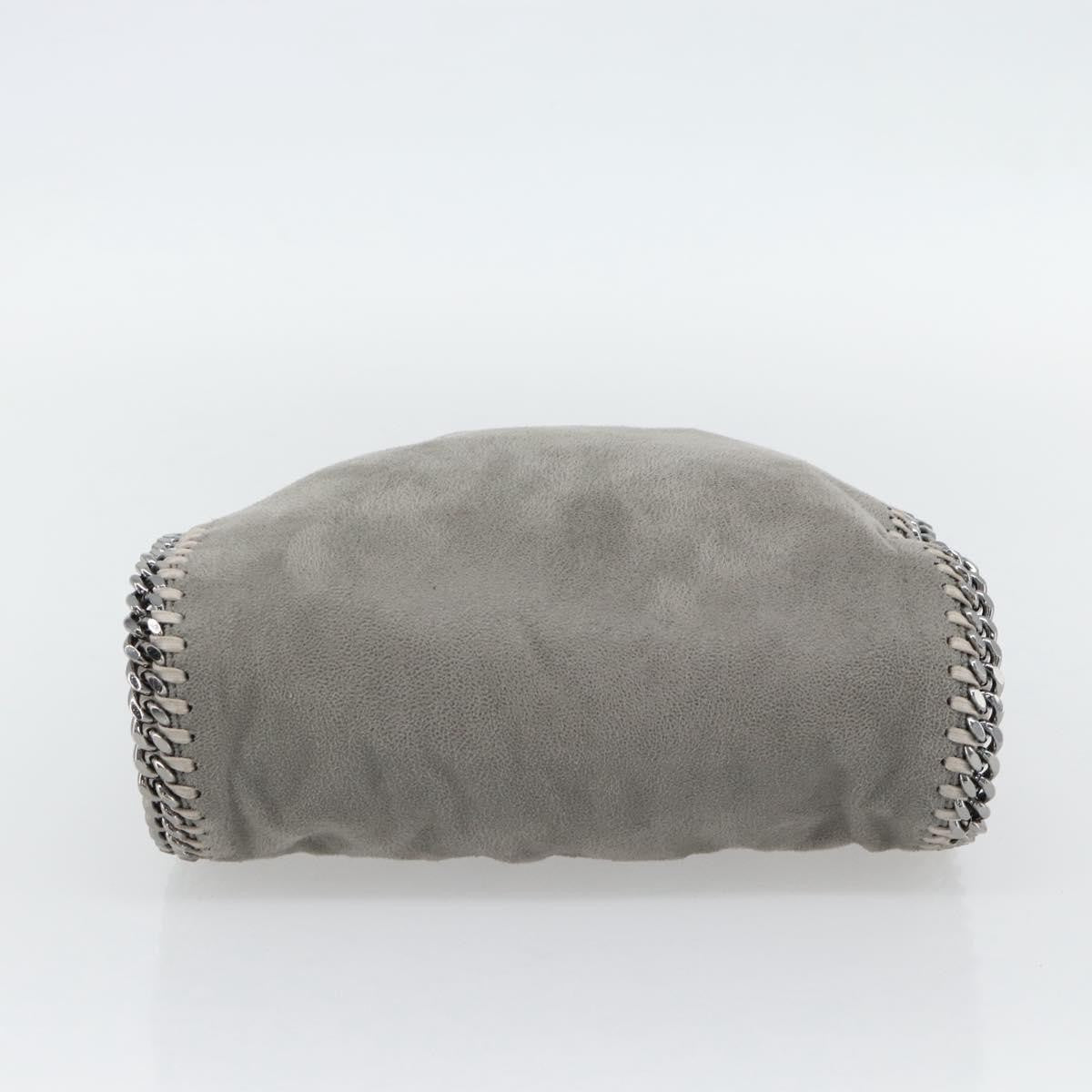 Stella McCartney Falabella Fold Over Shaggy Deer, Gray, Polyester, Shoulder Bag