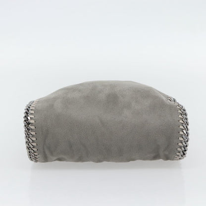 Stella McCartney Falabella Fold Over Shaggy Deer, Gray, Polyester, Shoulder Bag