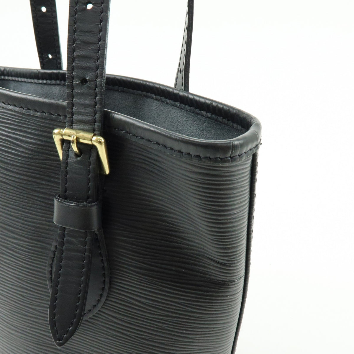 Louis Vuitton Petit Bucket Epi Leather, Black, Leather, Handbag
