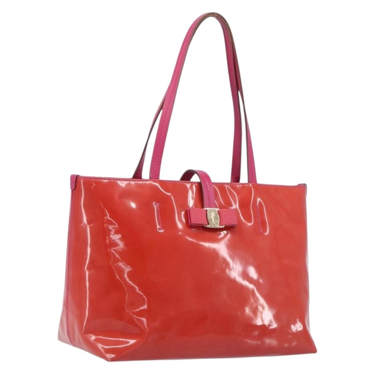 Salvatore Ferragamo Vala tote Patent Leather, Pink, Patent Leather, Tote Bag