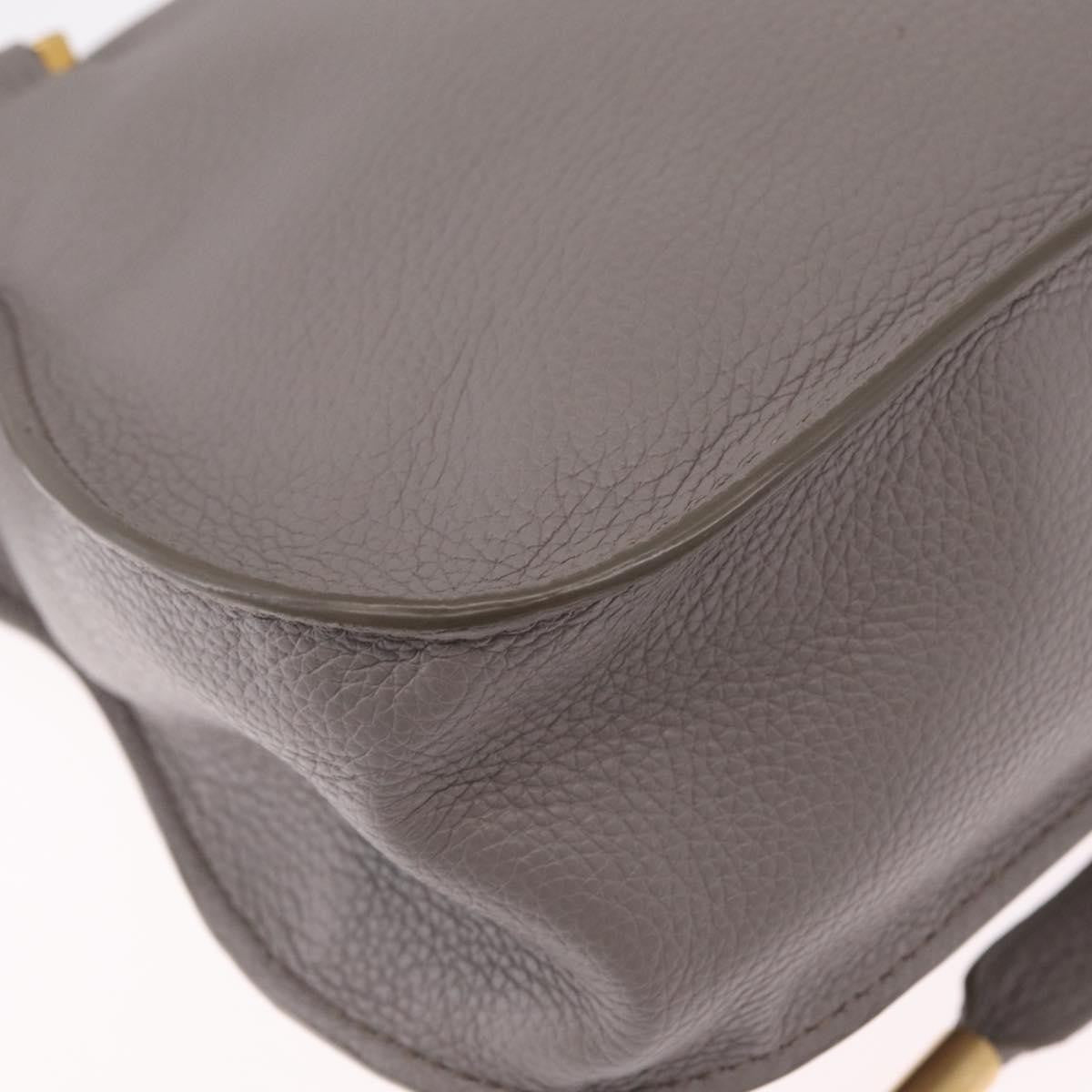 Chloe Marcie Satchel Leather, Gray, Leather, Handbag