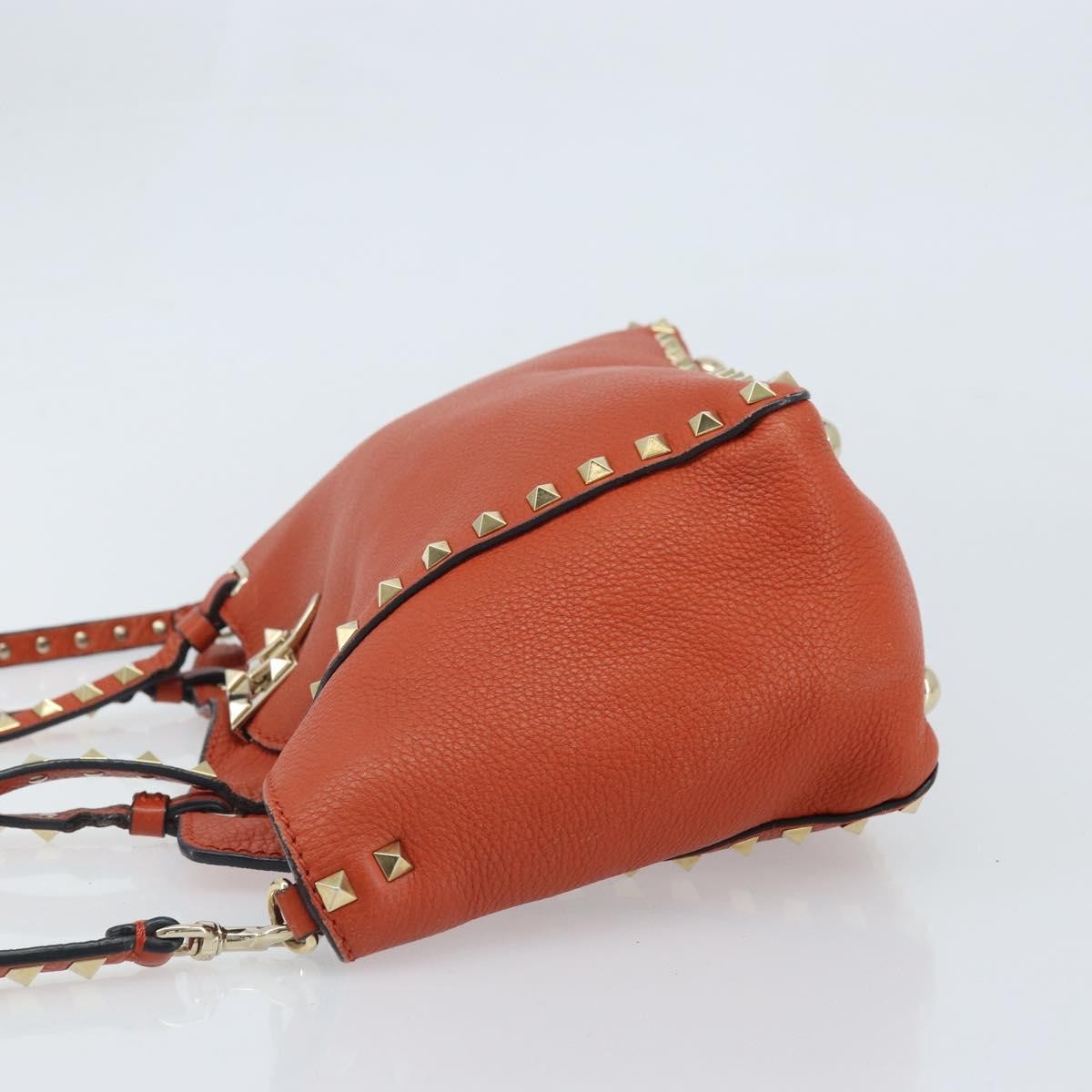 Valentino Garavani Rockstud Tote Soft Leather, Orange, Leather, Tote Bag