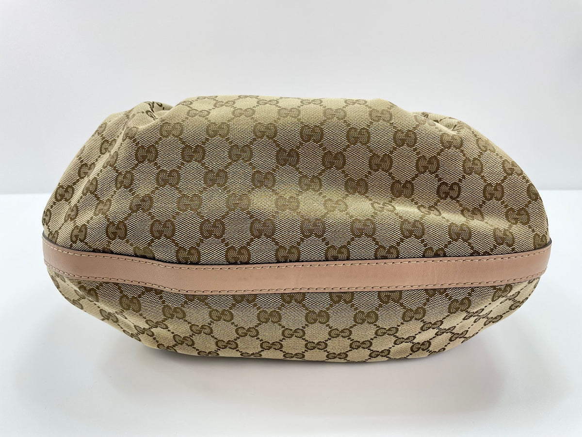 Gucci Scarlett GG Canvas with Leather, Beige, Canvas, Tote Bag