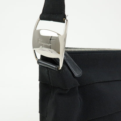 Salvatore Ferragamo Vara Leather, Black, Canvas, Tote Bag
