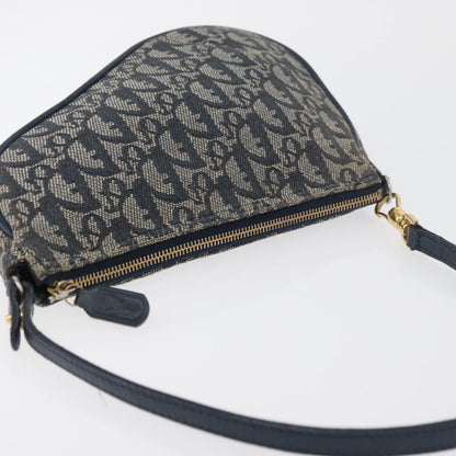Christian Dior Vintage Saddle Diorissimo Canvas, Navy, Canvas, Handbag