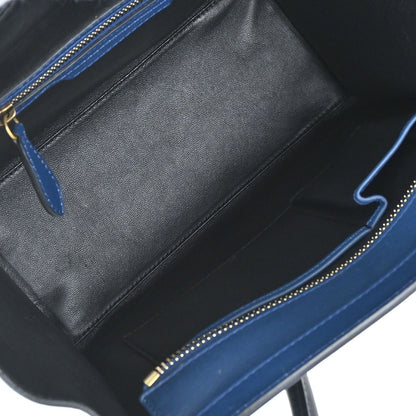 Celine Luggage Smooth Leather, Blue, Leather, Handbag