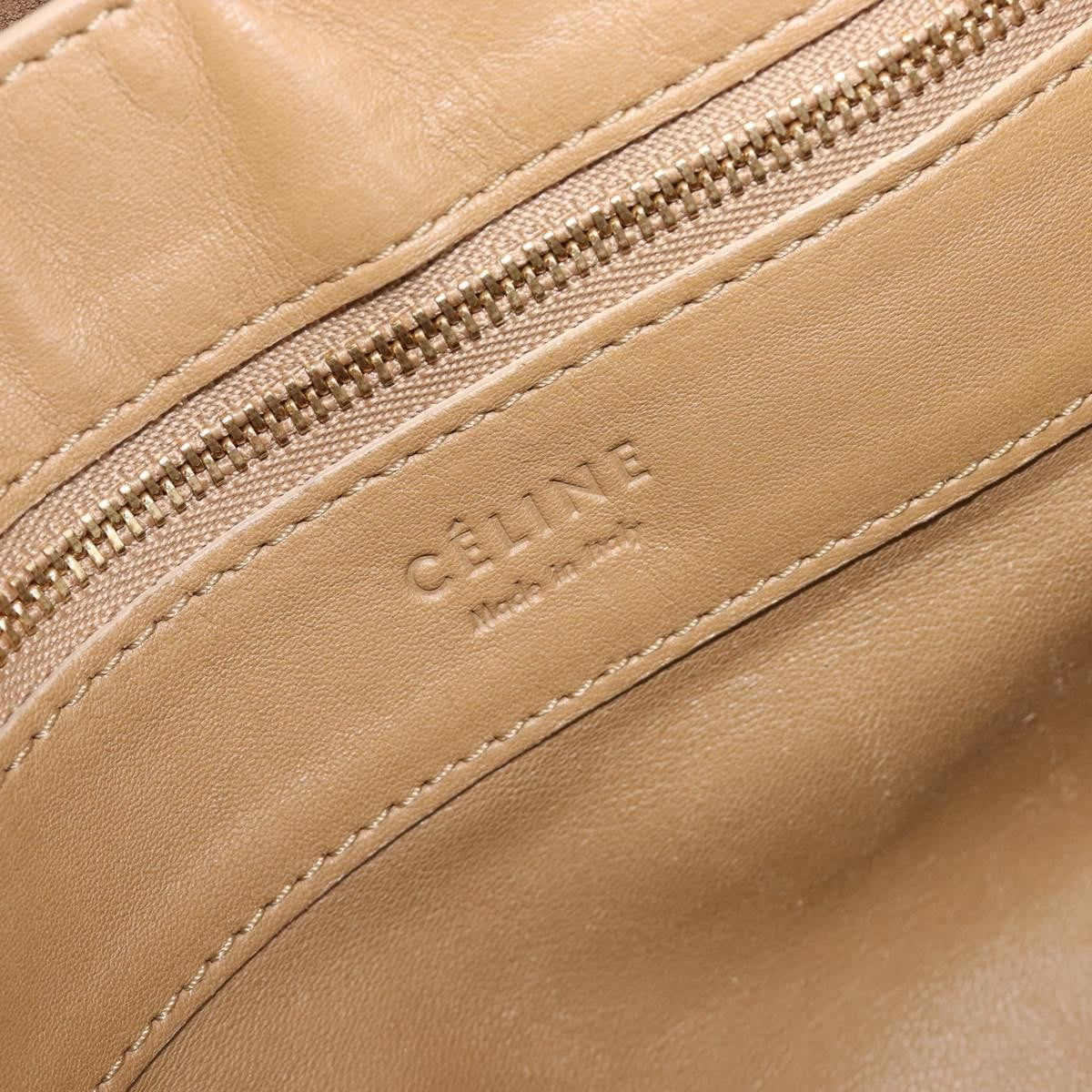 Celine Horizontal Bi-Cabas Leather, Beige, Leather, Tote Bag