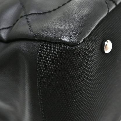 Chanel Biarritz Tote Quilted Coated Canvas, Black, Canvas, Tote Bag