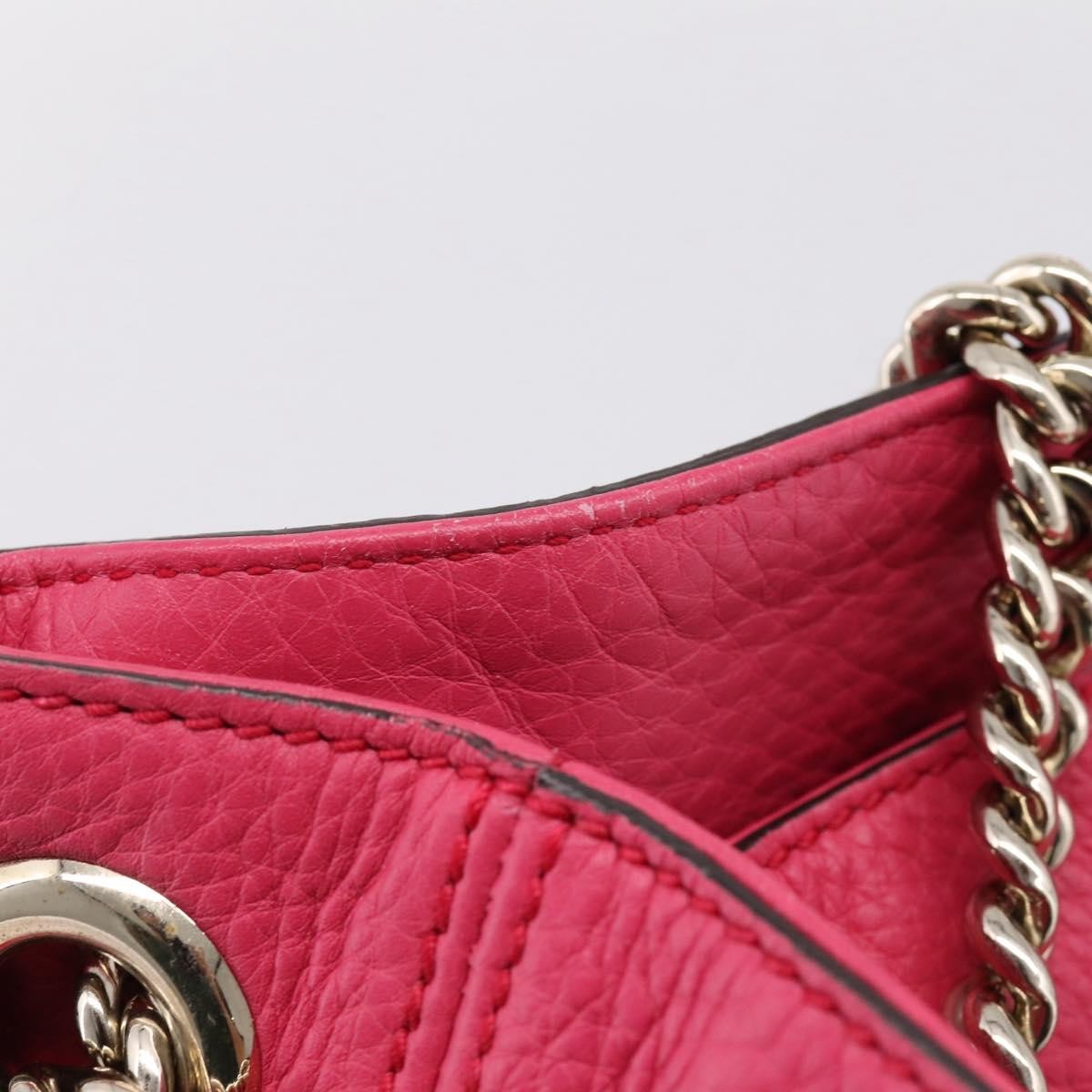 Gucci Soho Chain Strap Leather, Pink, Leather, Shoulder Bag