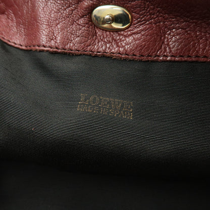 Loewe Anagram Leather, Burgundy, Leather, Tote Bag