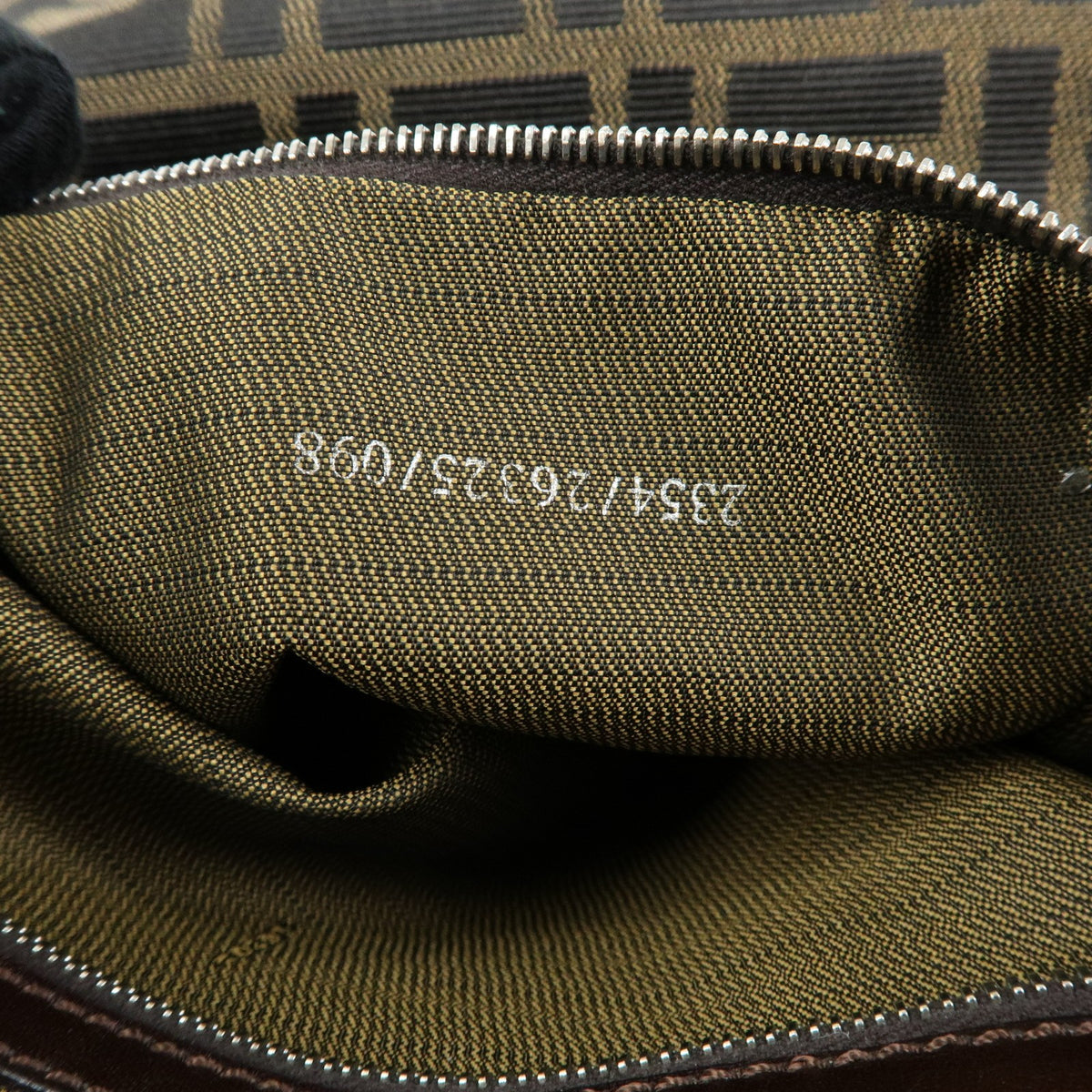 Fendi Zucchino Mamma Baguette Canvas, Brown, Canvas, Shoulder Bag