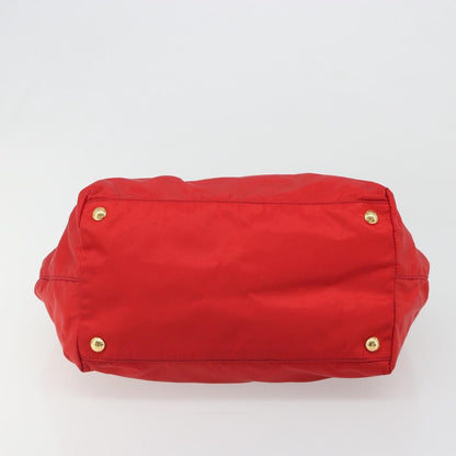 Prada Bow Tote Tessuto with Leather, Red, Nylon, Tote Bag