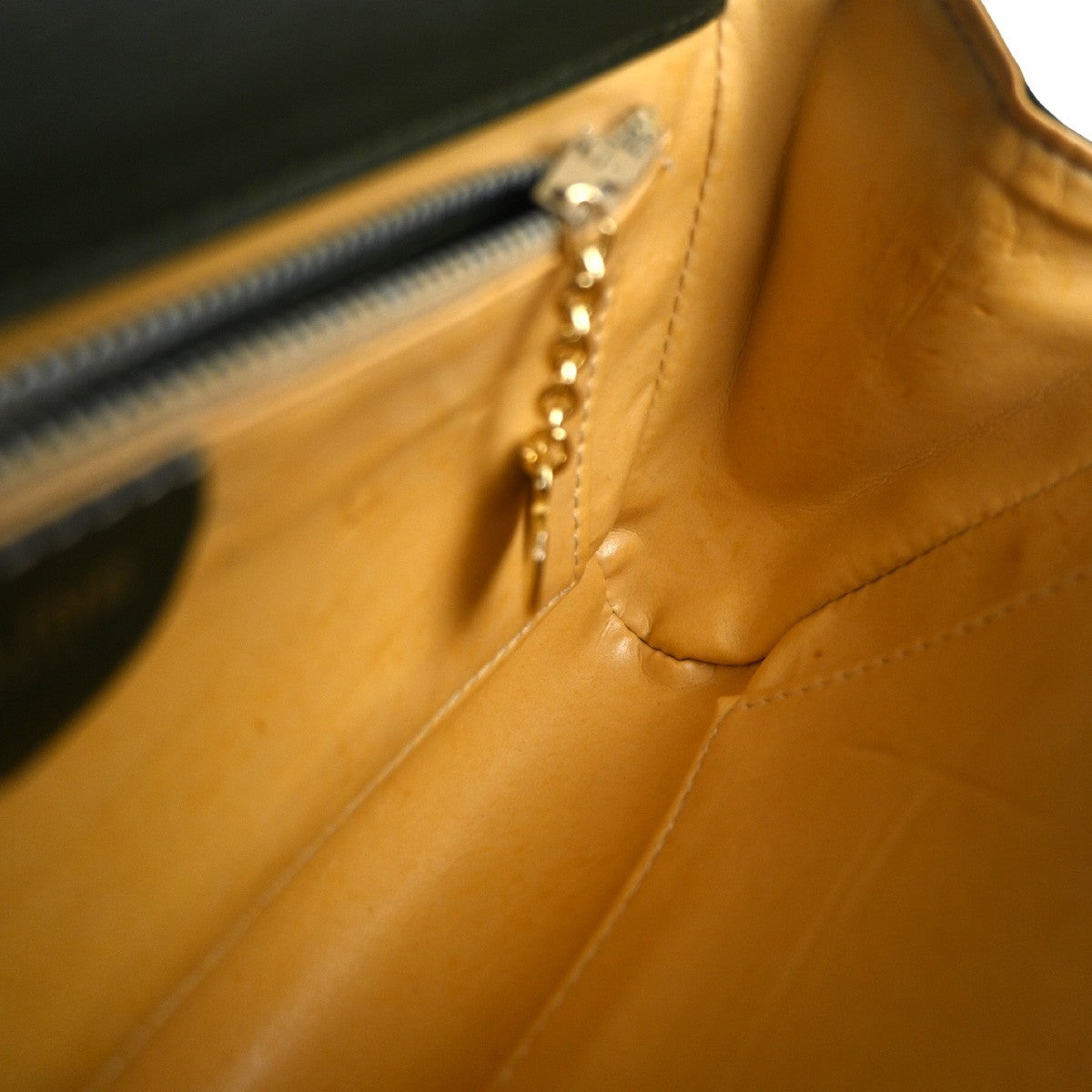 Celine Vintage Leather, Green, Leather, Shoulder Bag