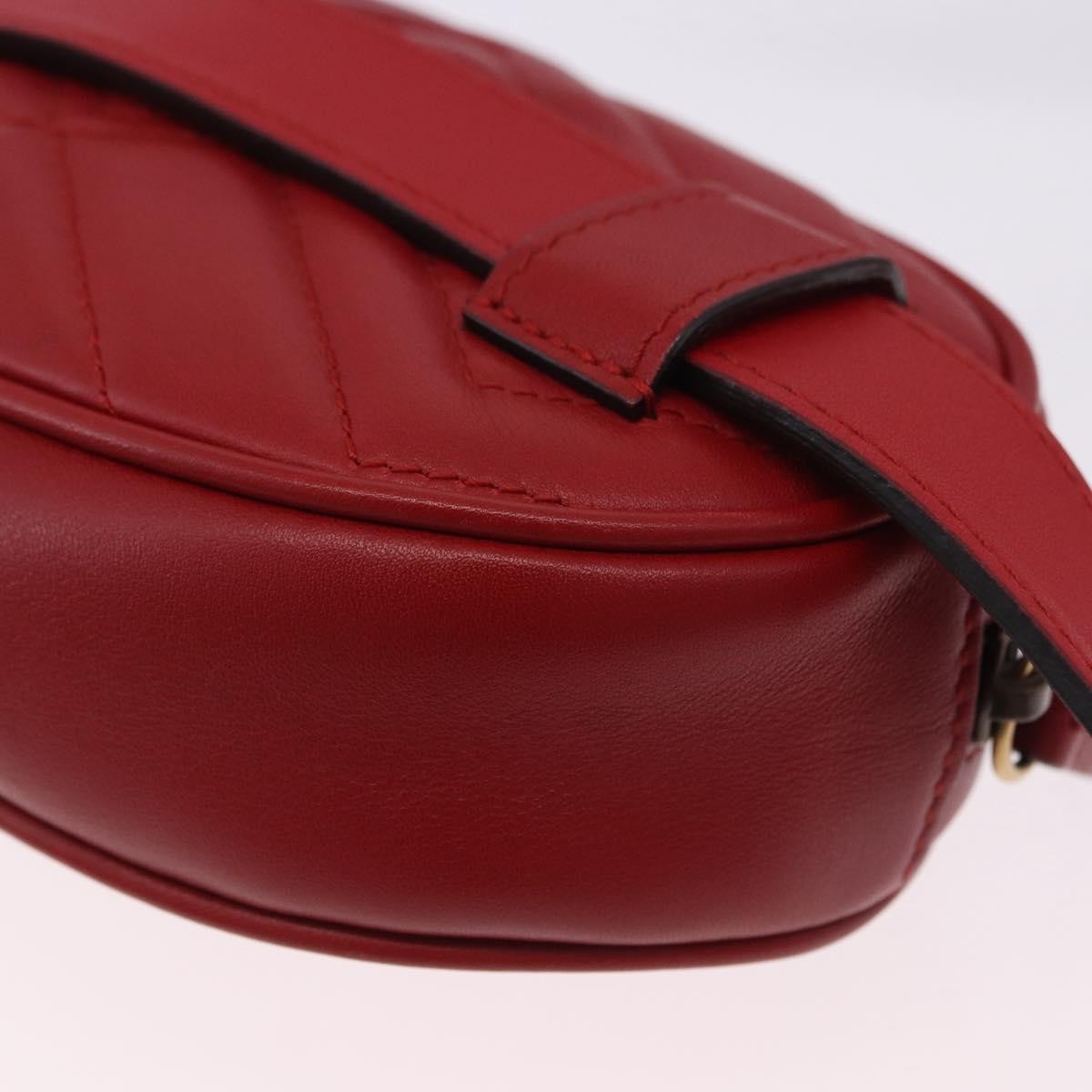 Gucci GG Marmont Belt Matelasse Leather, Red, Leather, Handbag
