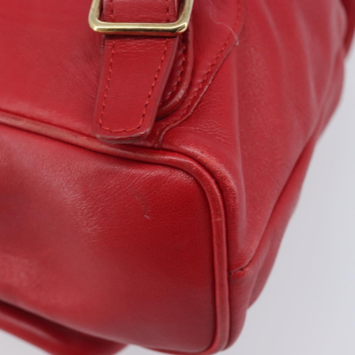 Gucci Vintage Bamboo Leather, Red, Leather, Backpack