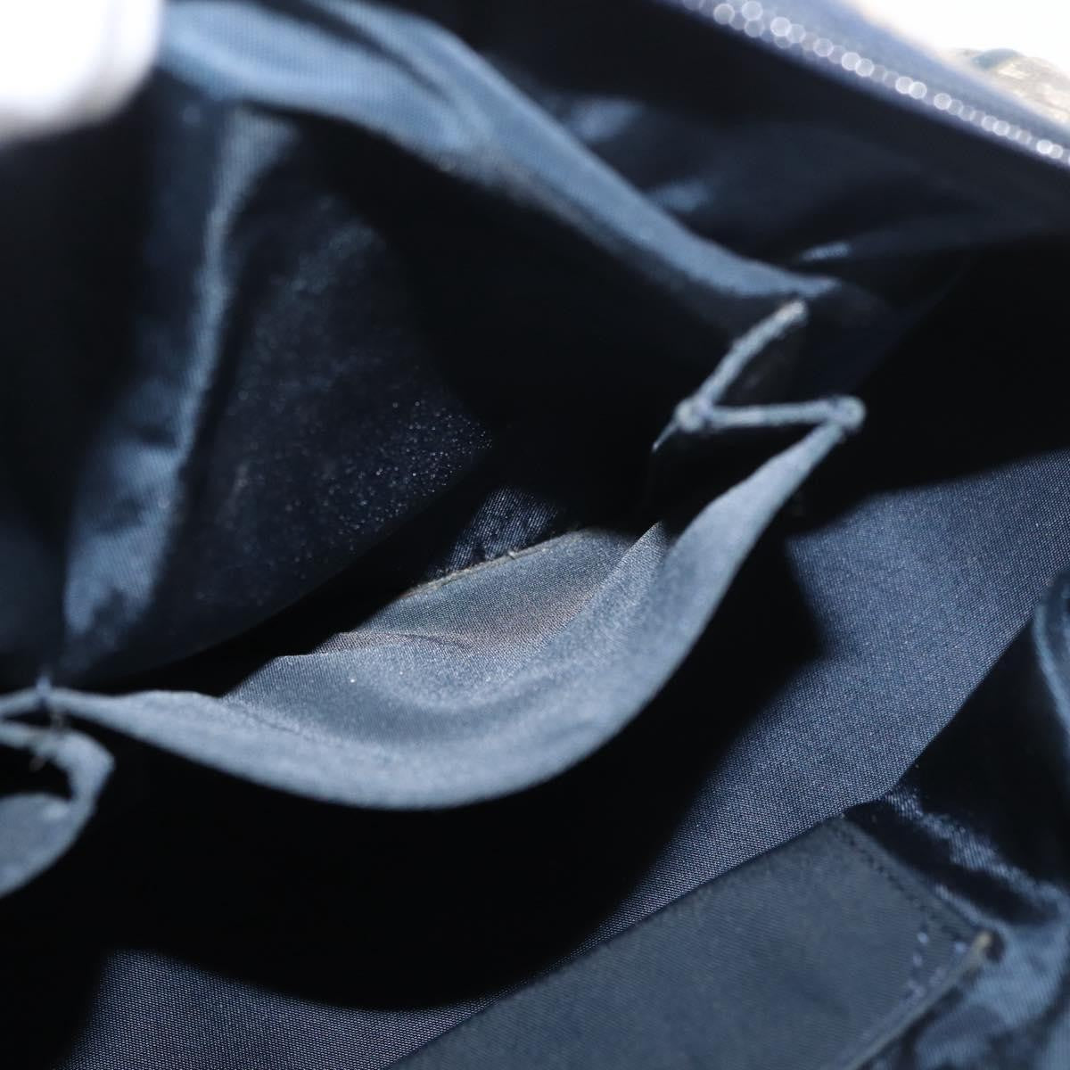 Christian Dior Vintage Saddle Bowler Diorissimo Canvas, Navy, Canvas, Handbag