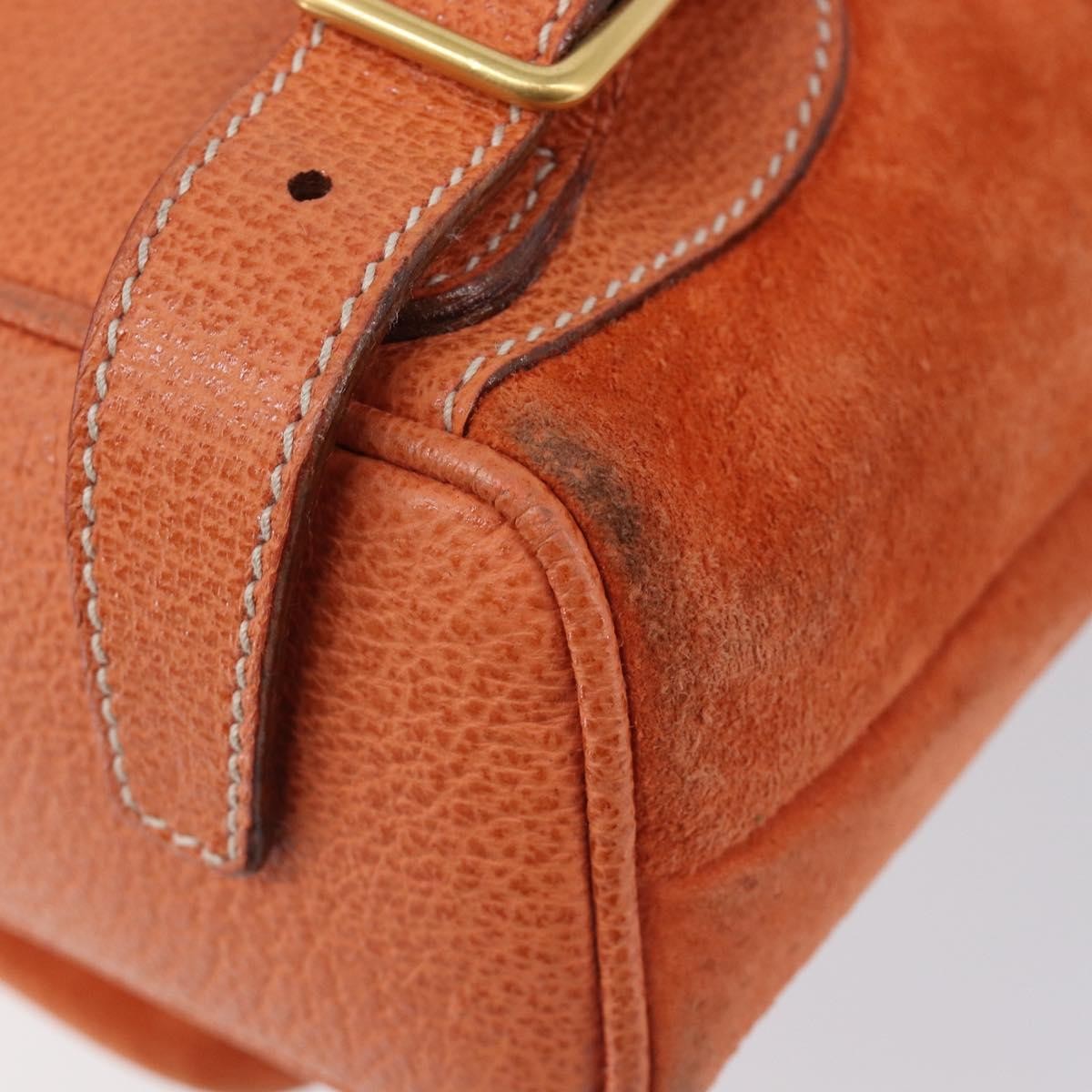 Gucci Vintage Bamboo Suede, Orange, Suede, Backpack