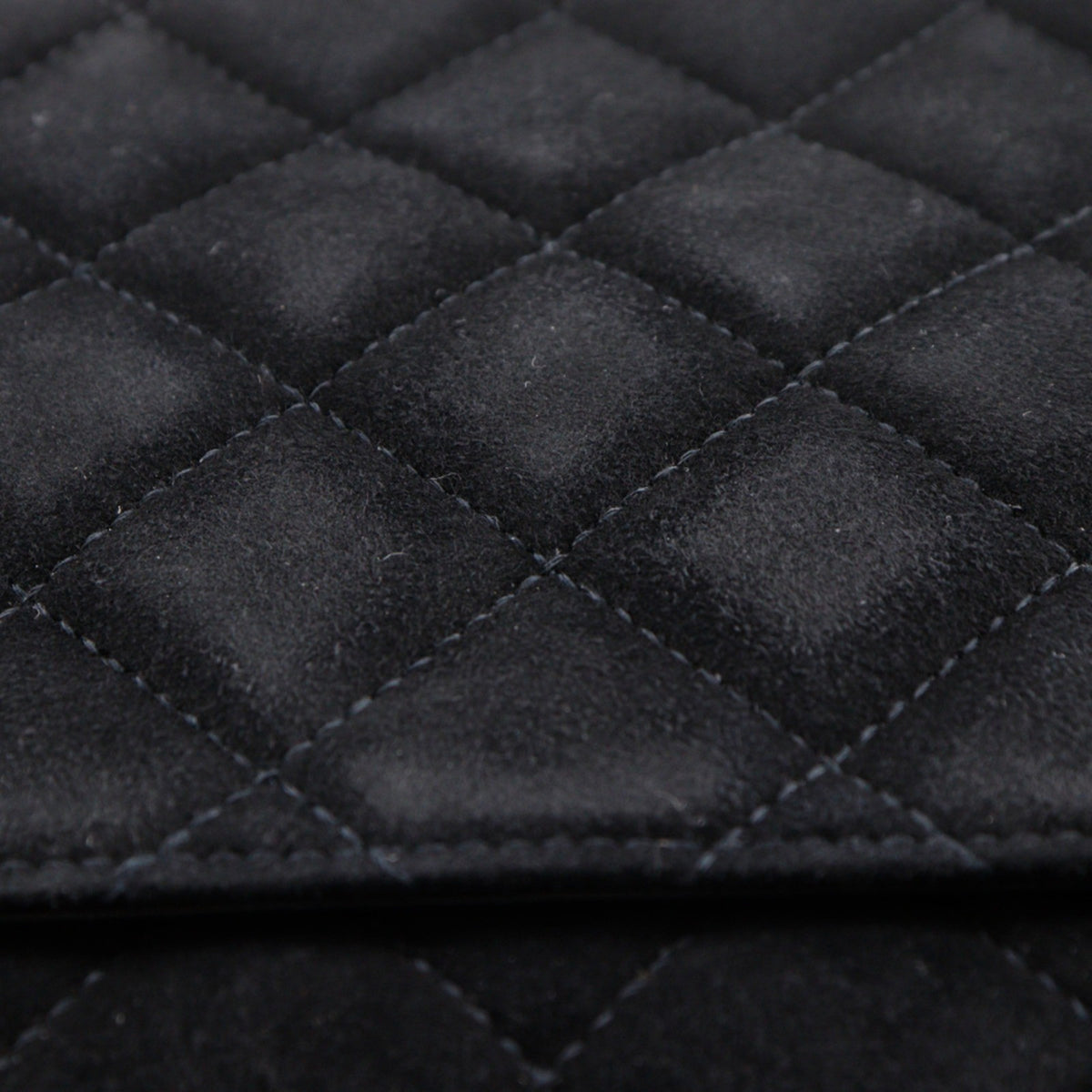 Chanel Vintage Flap Quilted Suede, Black, Suede, Shoulder Bag