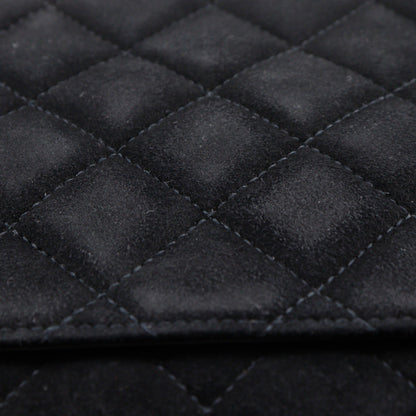 Chanel Vintage Flap Quilted Suede, Black, Suede, Shoulder Bag
