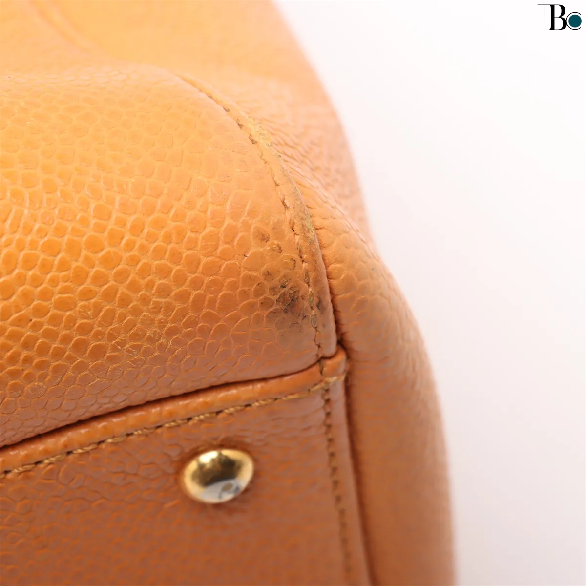 Chanel Coco Mark Leather, ORANGE, LEATHER, Shoulder bag