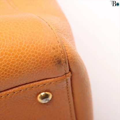 Chanel Coco Mark Leather, ORANGE, LEATHER, Shoulder bag