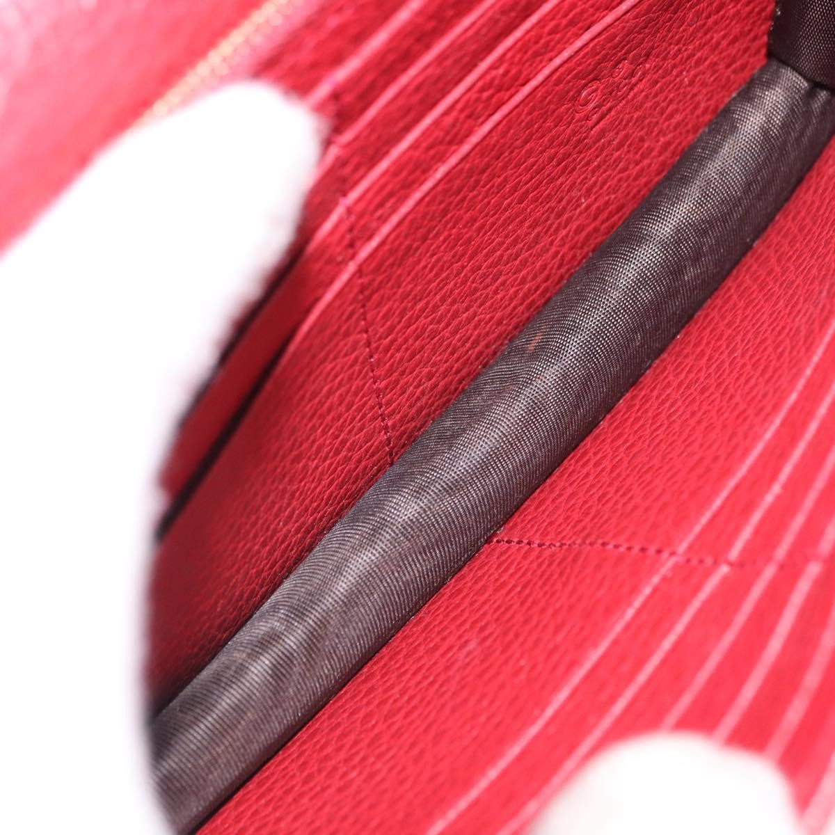 Gucci Interlocking Wallet on Chain Leather, Red, Leather, Shoulder Bag