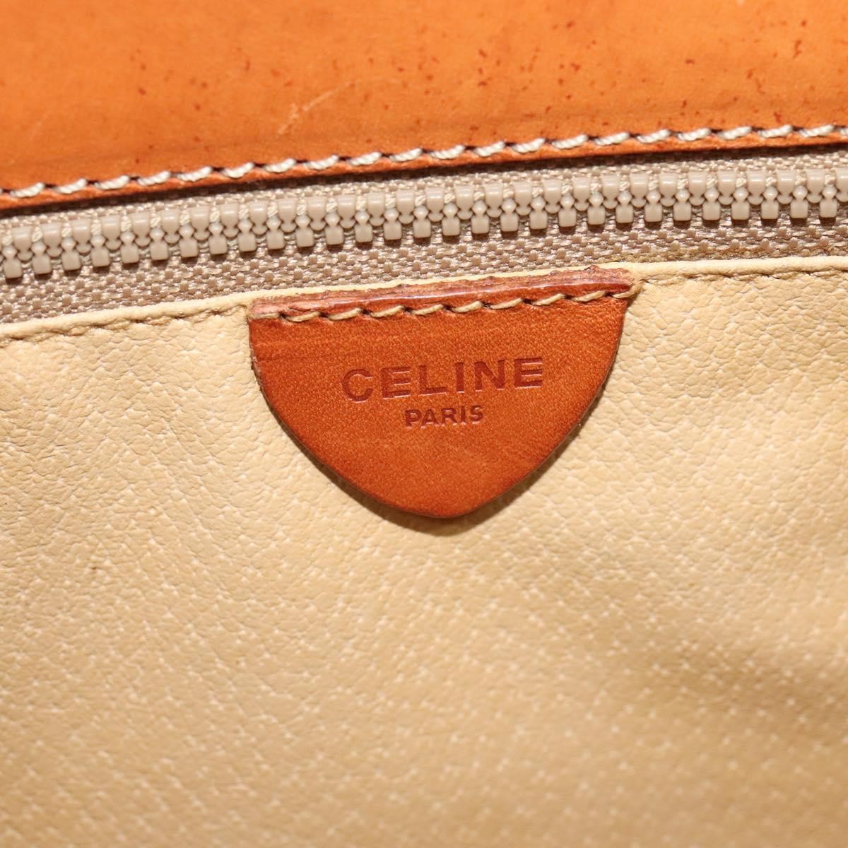Celine Vintage Macadam Canvas and Leather, Brown, Canvas, Shoulder Bag