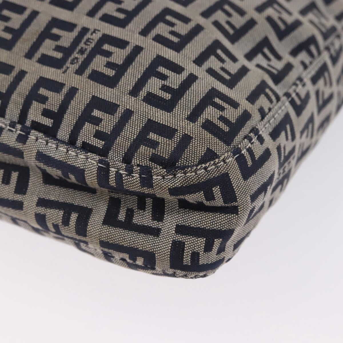 Fendi Buckle Strap Hobo Zucchino Canvas, Navy, Canvas, Shoulder Bag