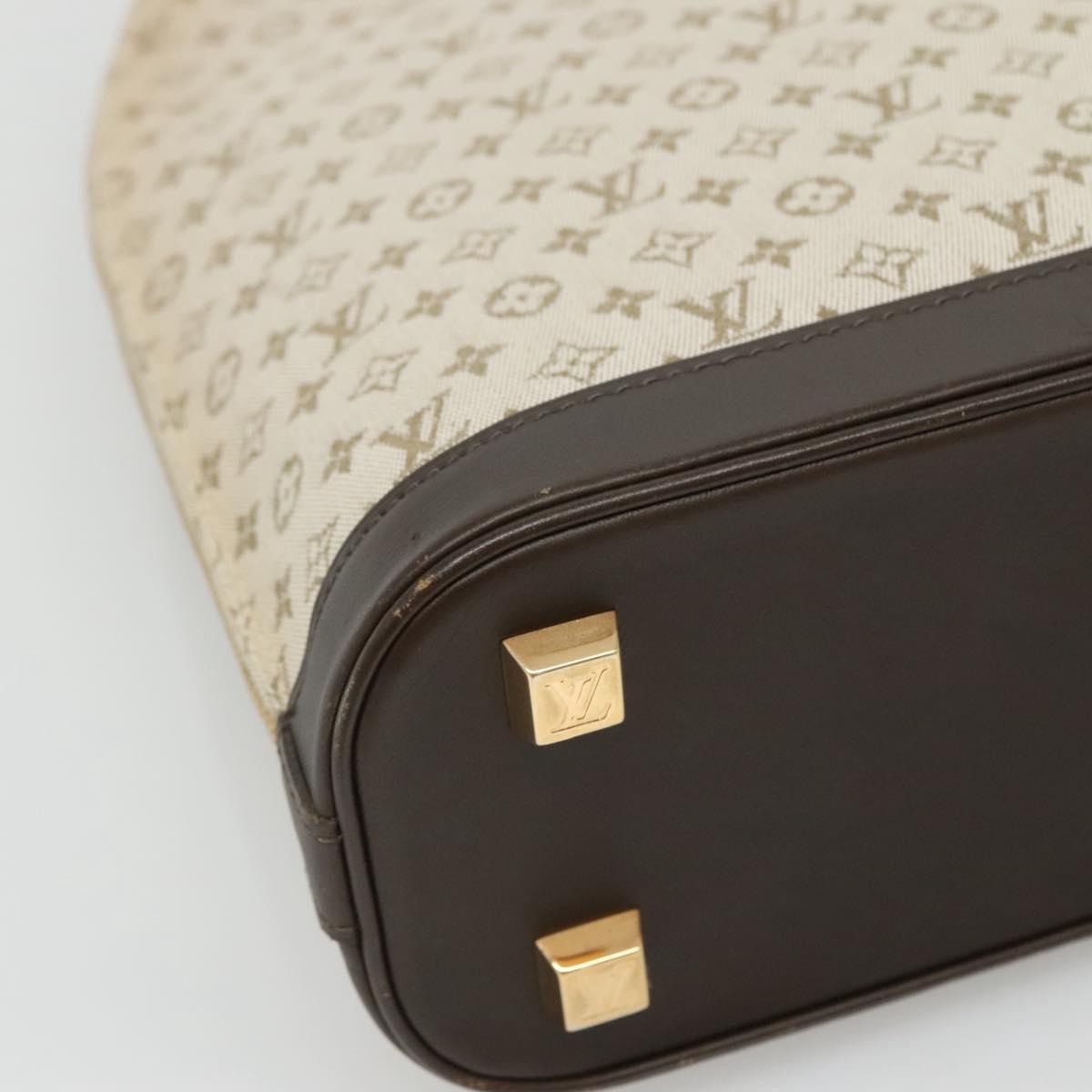 Louis Vuitton Alma Mini Lin Monogram, Khaki, Canvas, Handbag