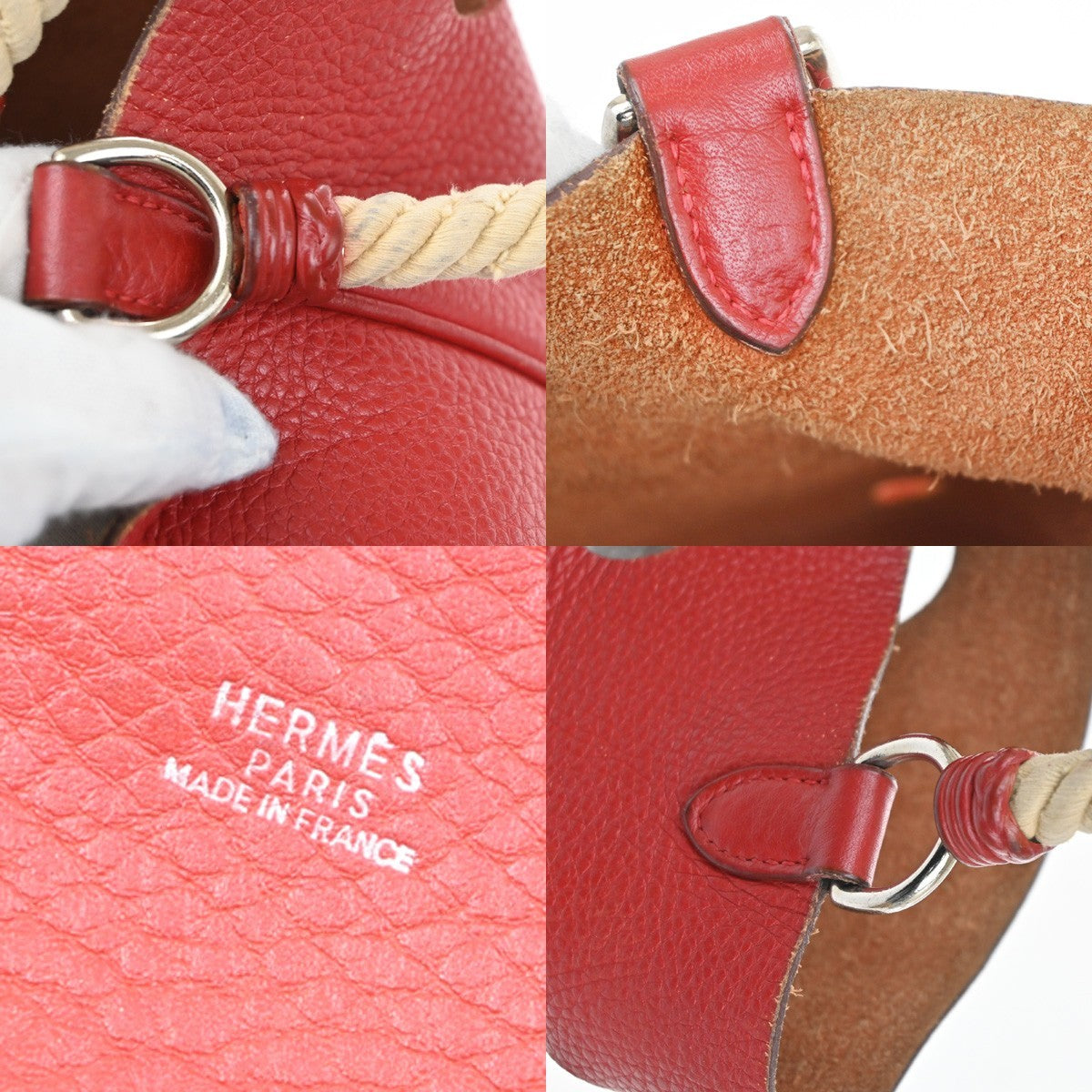 Hermes Mangeoire Taurillon Clemence Leather, Red, Leather, Shoulder Bag