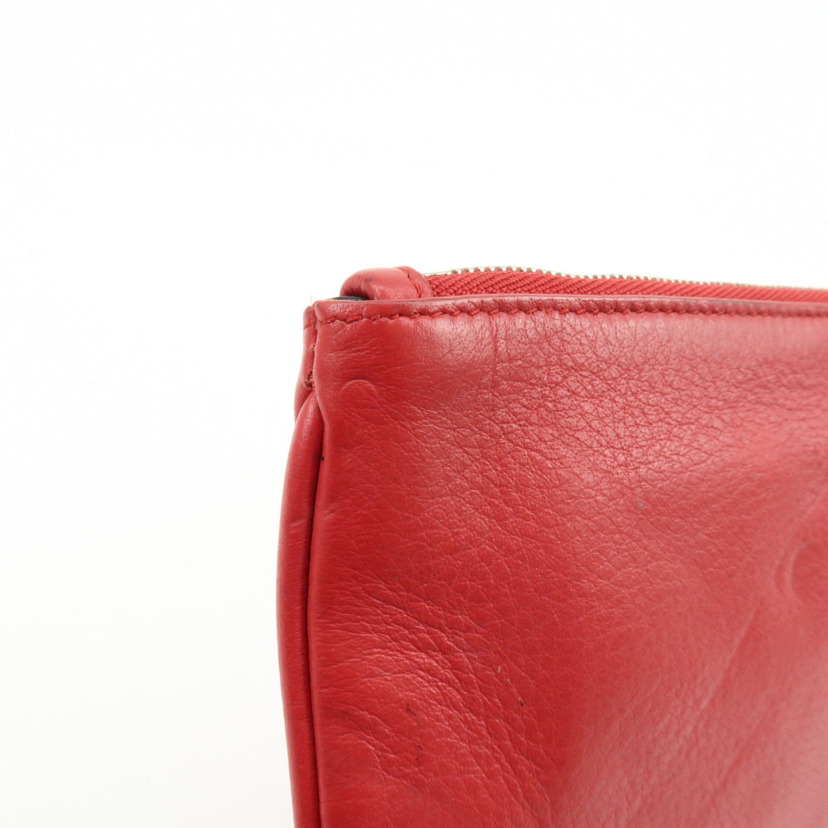 Balenciaga Everyday Logo Printed Leather, Red, Leather, Clutch