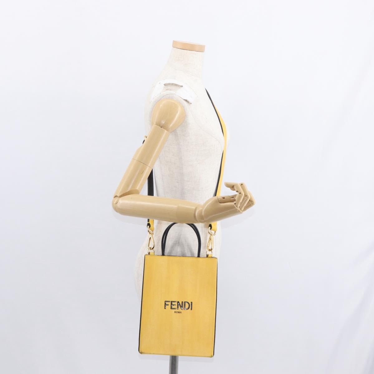 Fendi Pack Shopping Leather, Yellow, Leather, Handbag