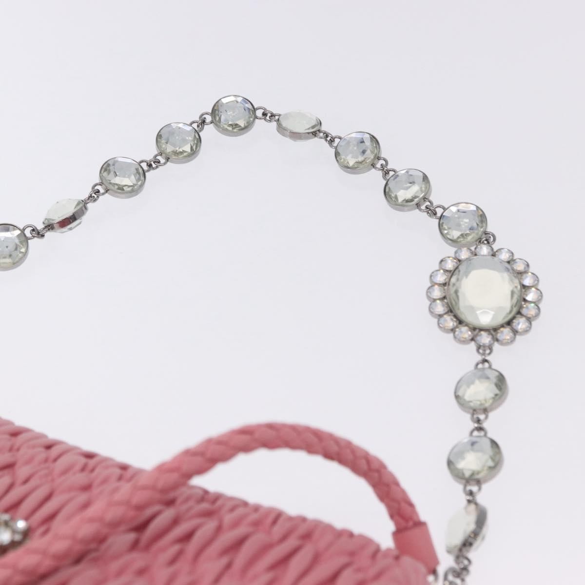 Miu Miu Crystal Clutch Matelasse Leather, Pink, Leather, Handbag