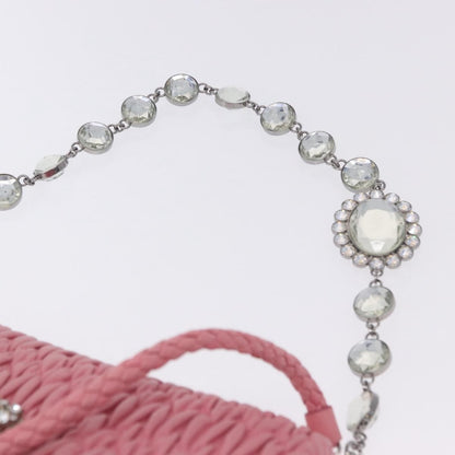 Miu Miu Crystal Clutch Matelasse Leather, Pink, Leather, Handbag