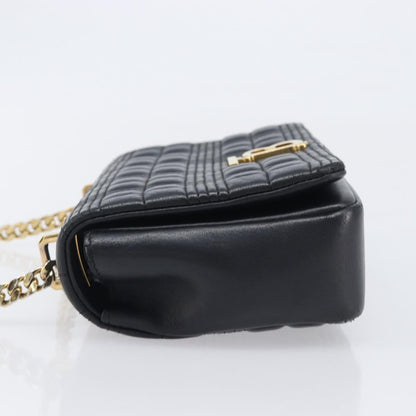 Burberry Lola Wallet on Chain Quilted Leather, Black, Leather, Crossbody Bag