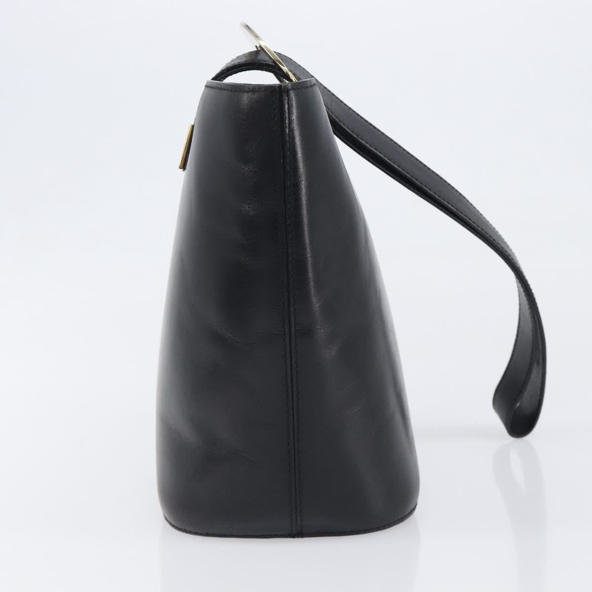 Celine Shoulder bag circle logo Leather, Black, Leather, Shoulder Bag