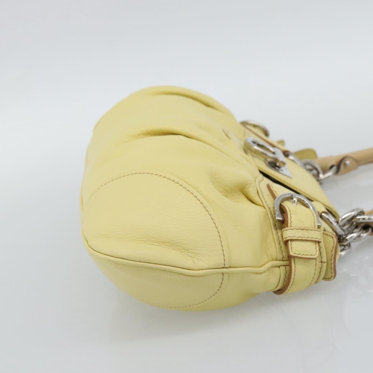 Salvatore Ferragamo Gancini Leather, Yellow, Leather, Handbag