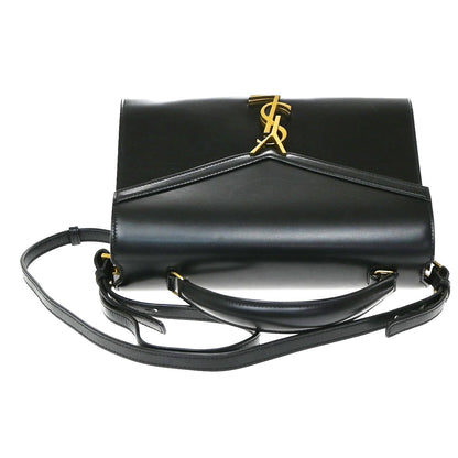 Saint Laurent Cassandra Leather, Black, Leather, Shoulder Bag